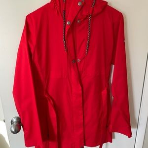 Red rain coat
